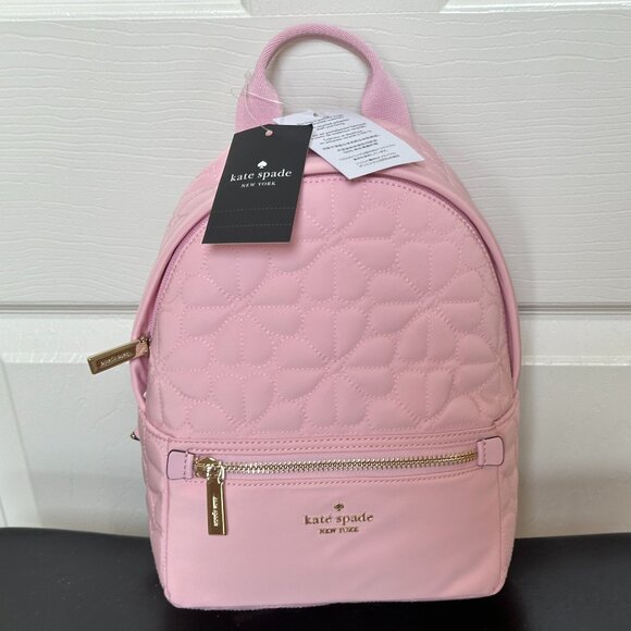 KATE SPADE SPADE FLOWER QUILTED FABRIC SMALL BACKPACK:NWT PINK HORIZON main image 11